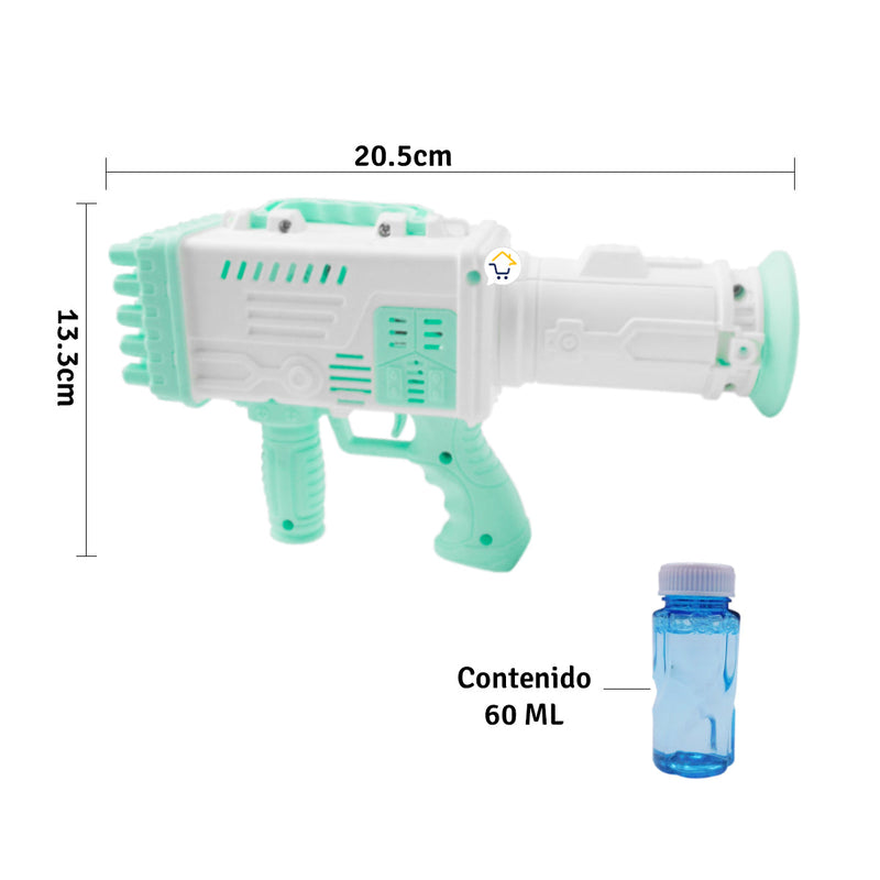 Pistola De Juguete Lanza Burbujas Eléctrica Infantil 65CM2